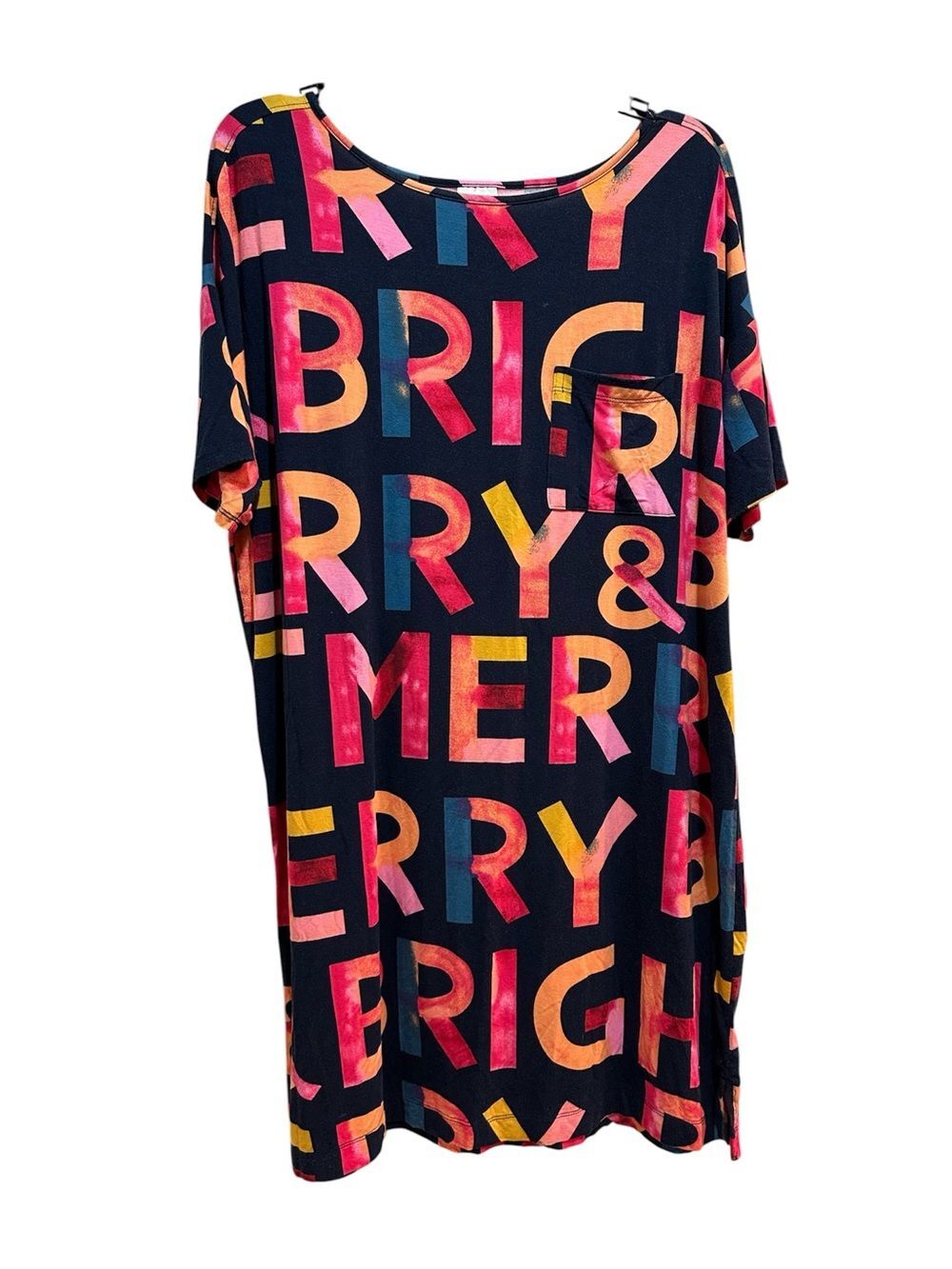 Soma Cool Nights Modern Short Sleeve Sleepshirt Nightshirt Merry & Bight Large